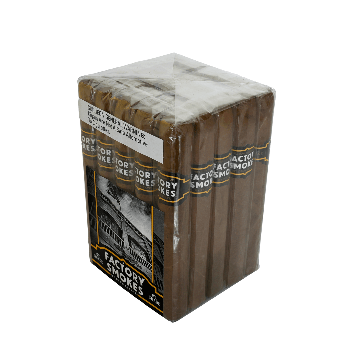 Factory Smokes Shade Toro 25ct Bundle showing full packaging with Ecuadorian Shade wrapper, mild strength, and creamy flavor profile.