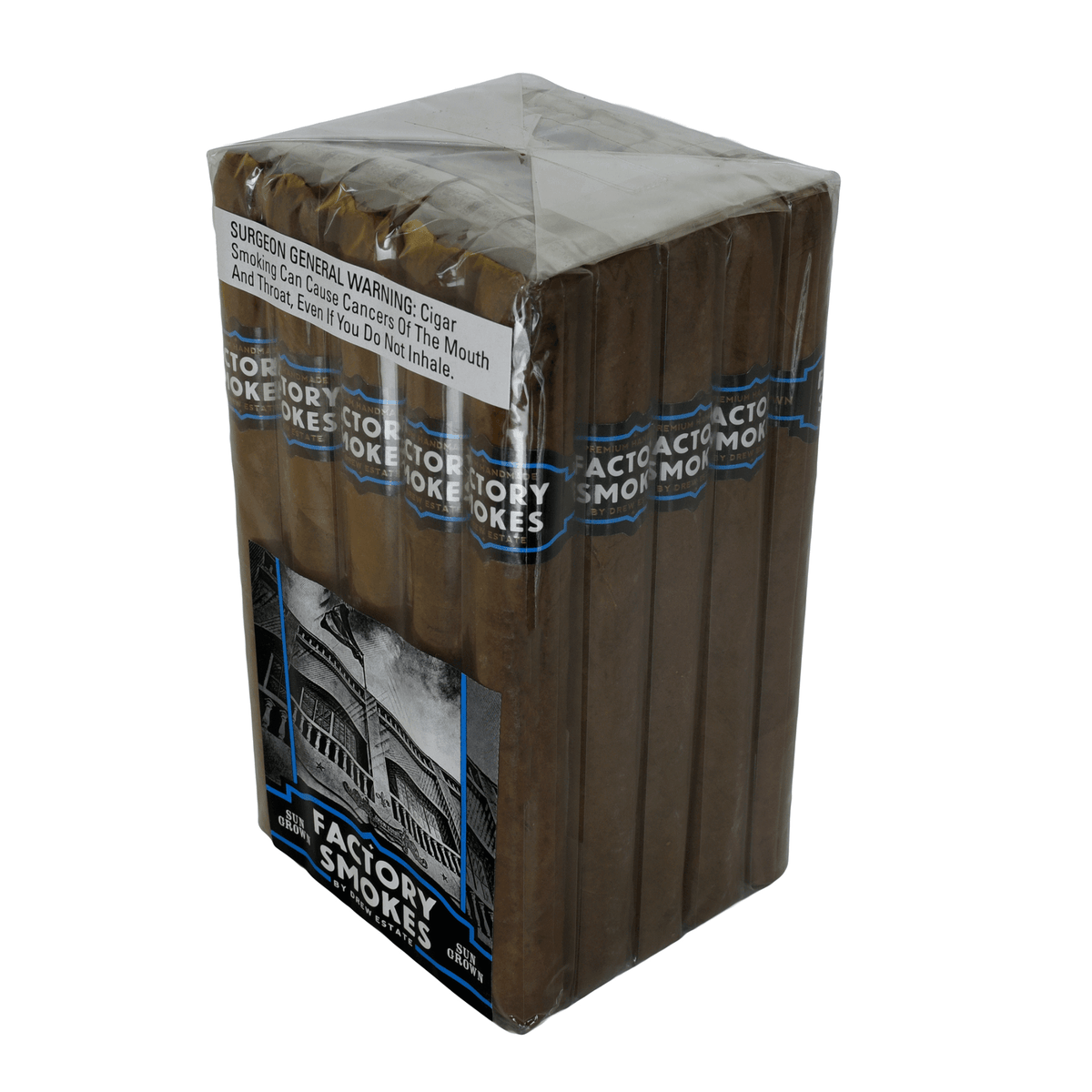 Factory Smokes Sun Grown Churchill 25ct Bundle with Nicaraguan filler, medium strength, earthy flavor