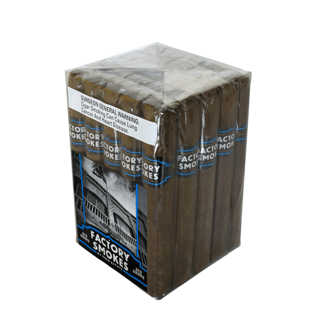 Factory Smokes Sun Grown Toro 25-ct bundle with Nicaraguan fillers and Indonesian binder, featuring earthy, nutty flavors.