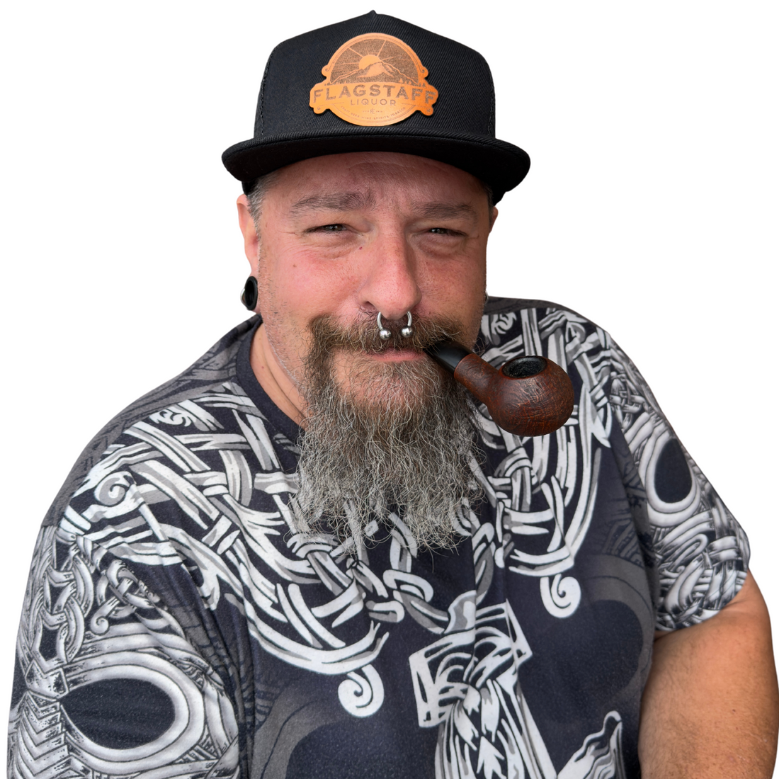 Flagstaff Liquor Leather Patch Hat (Black)