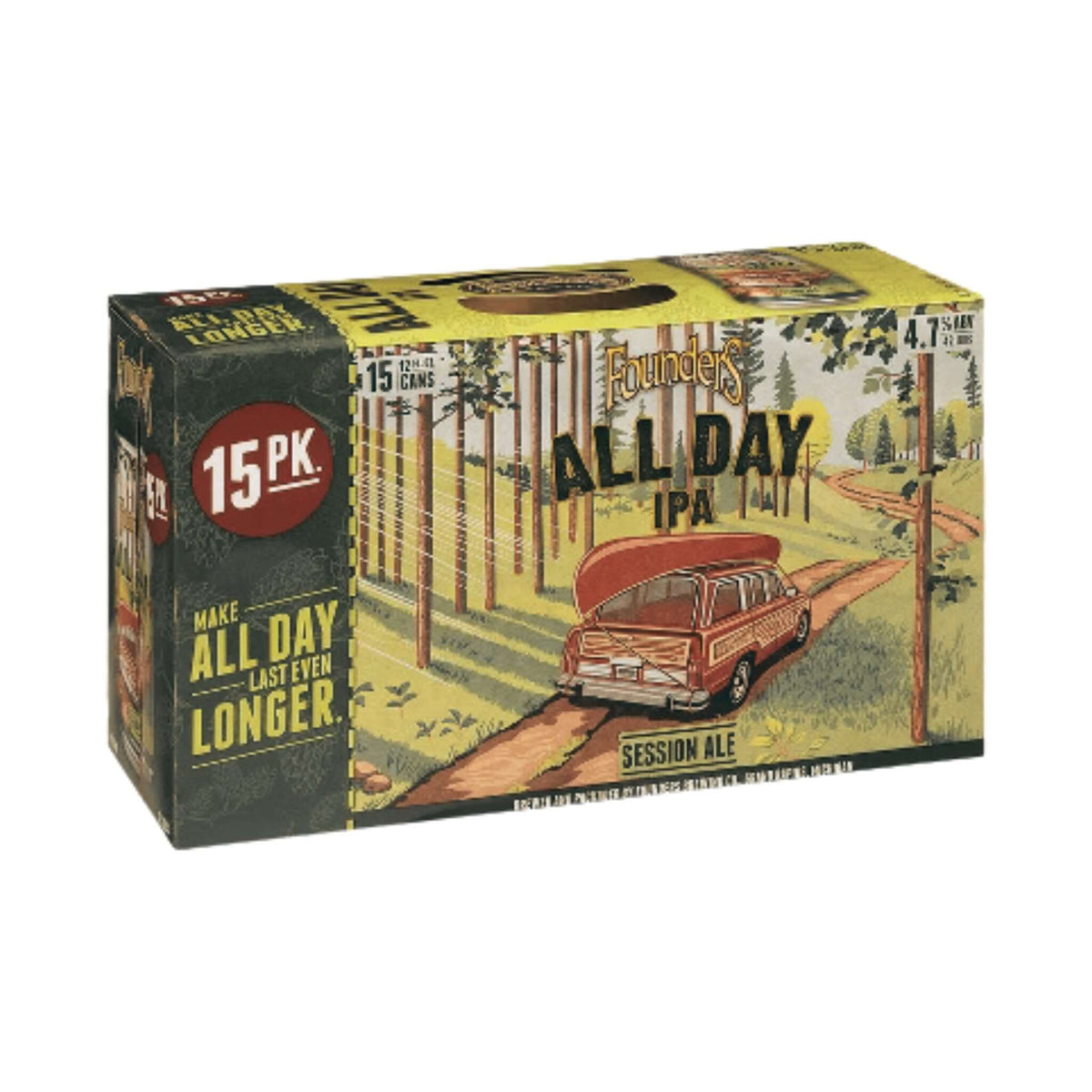 Founders All Day IPA 15 Pack of 12oz cans with citrus and pine flavors from Founders Brewing Co., Grand Rapids, Michigan.