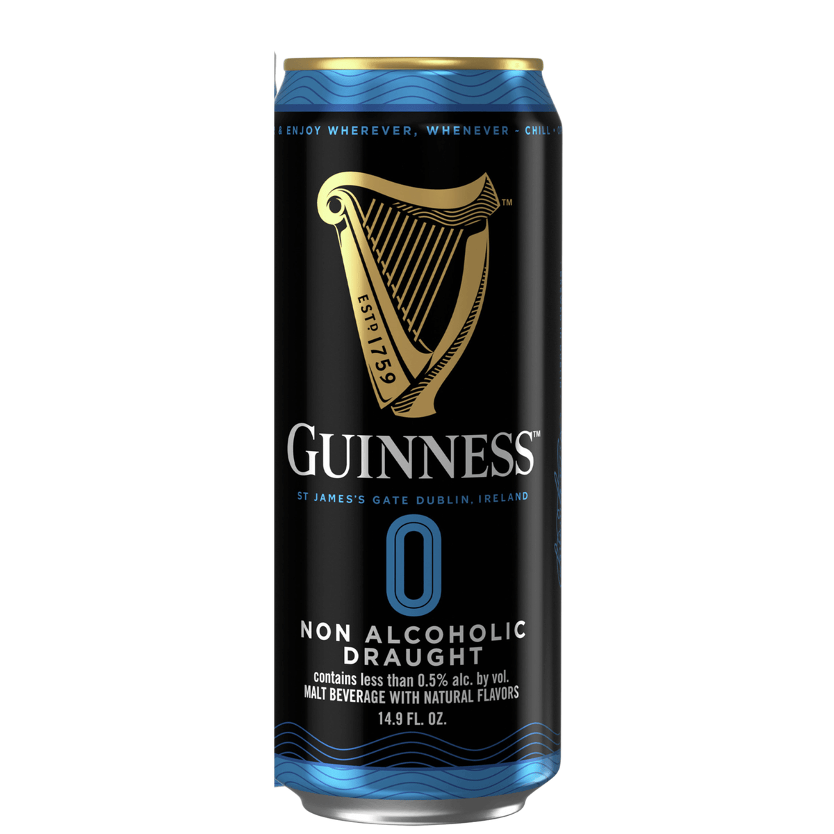 Guinness 0 Non-Alcoholic Draught Stout can, 14.9 oz, from St. James&
