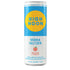 High Noon Sun Sips Peach Vodka Seltzer 12oz can with blue and yellow label, highlighting summer peach flavor, 4.5% ABV.