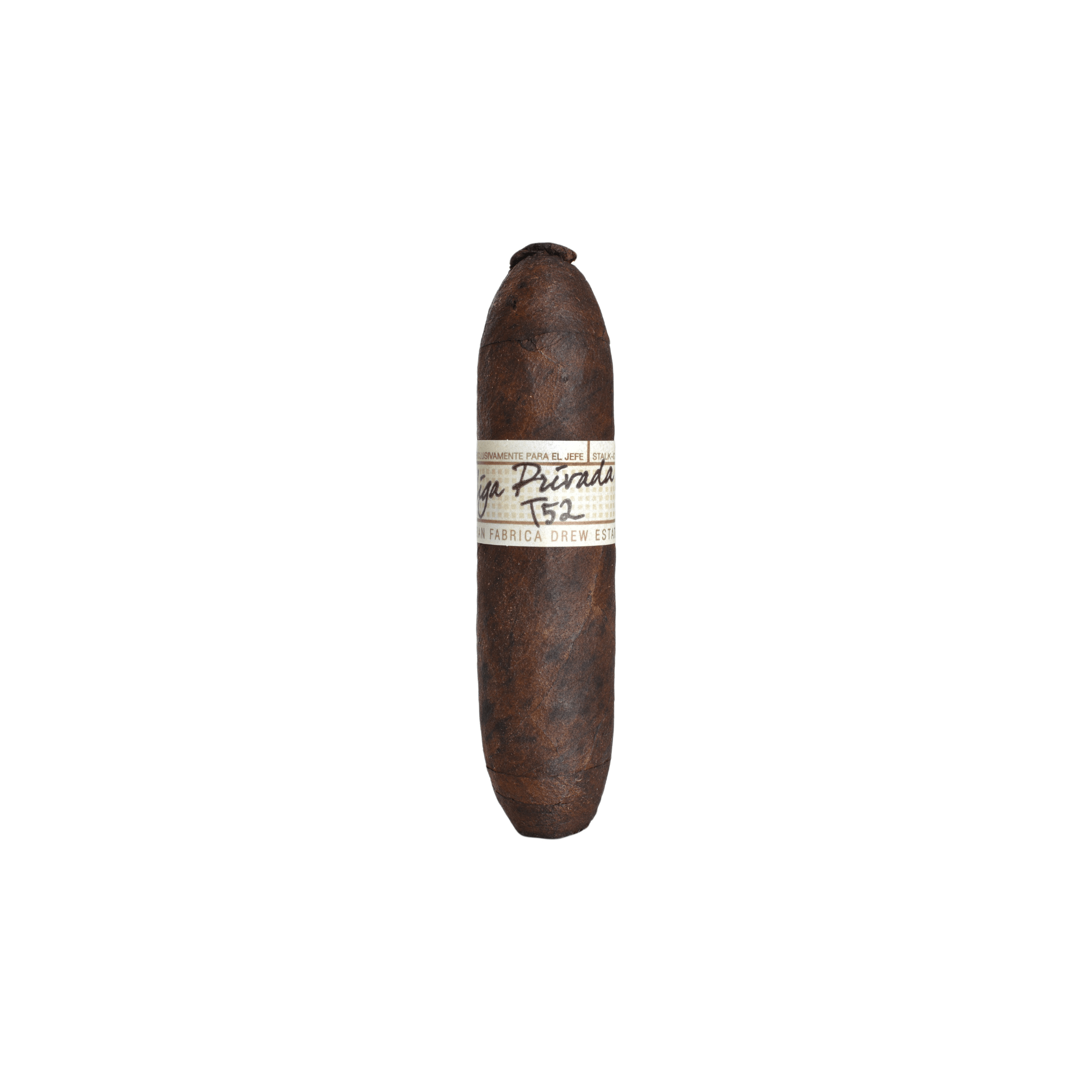 Liga Privada T52 Flying Pig cigar with Connecticut River Valley wrapper, offering full-bodied flavors of charred wood and espresso.