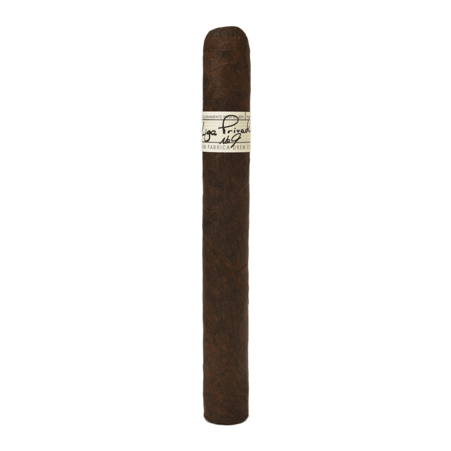 Liga Privada No. 9 Corona Doble cigar with Connecticut Broadleaf Oscuro wrapper, noted for bittersweet chocolate and espresso flavors.