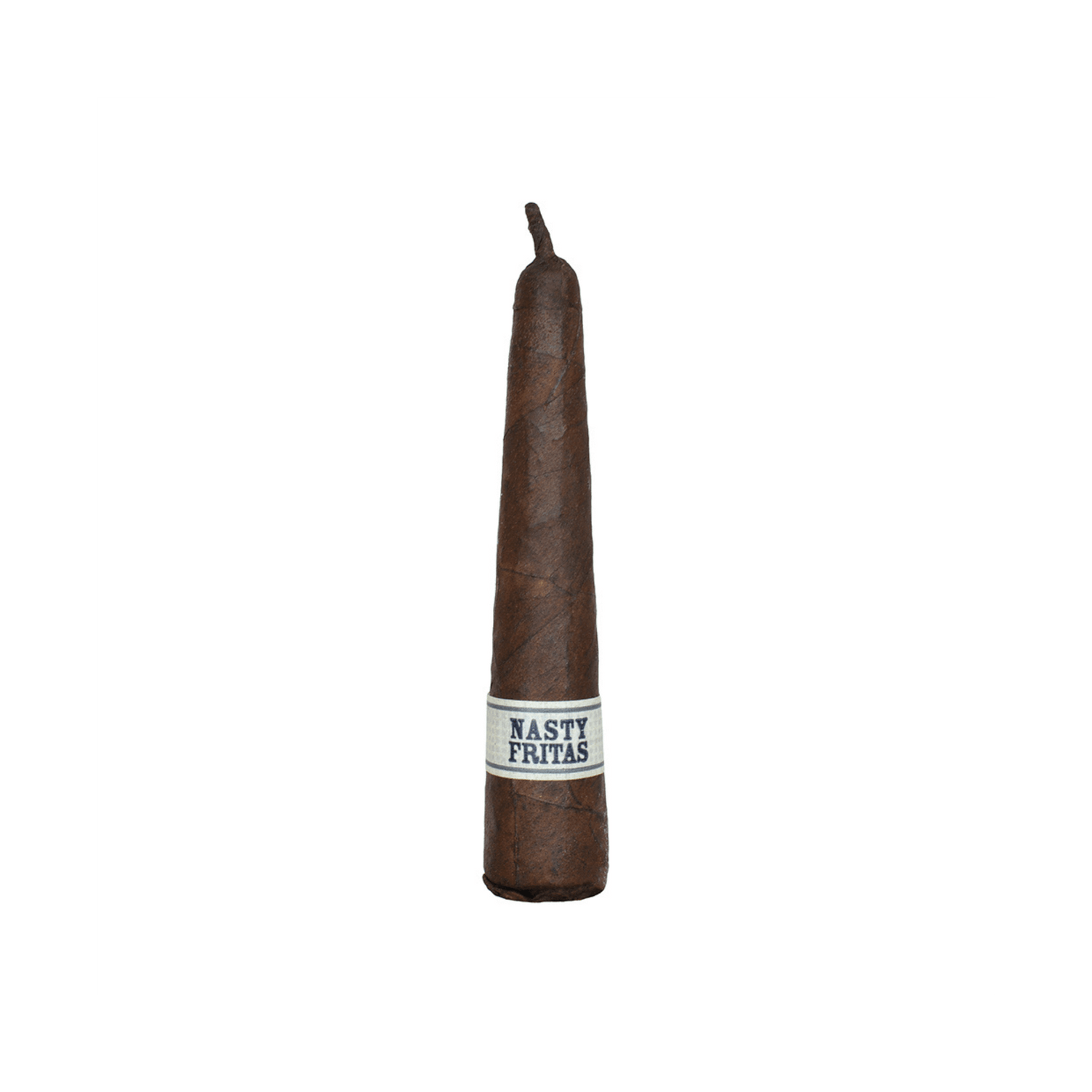 Liga Privada Nasty Fritas cigar with Connecticut Broadleaf wrapper and unique short pyramid shape.