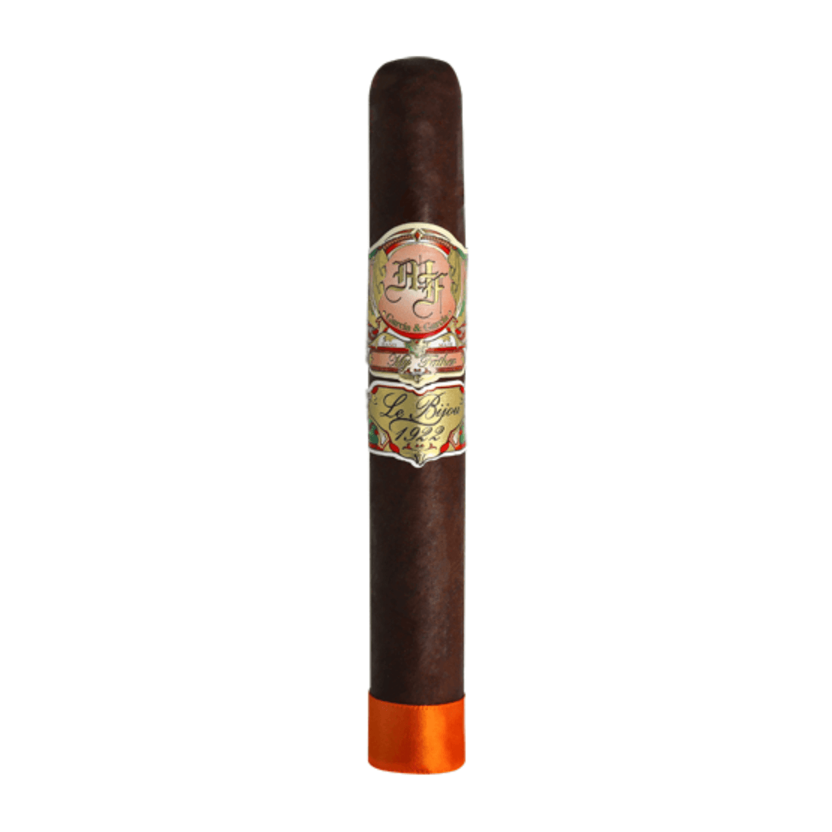My Father Le Bijou 1922 Toro cigar with Nicaraguan Habano Oscuro wrapper, showcasing its detailed band and smooth finish.