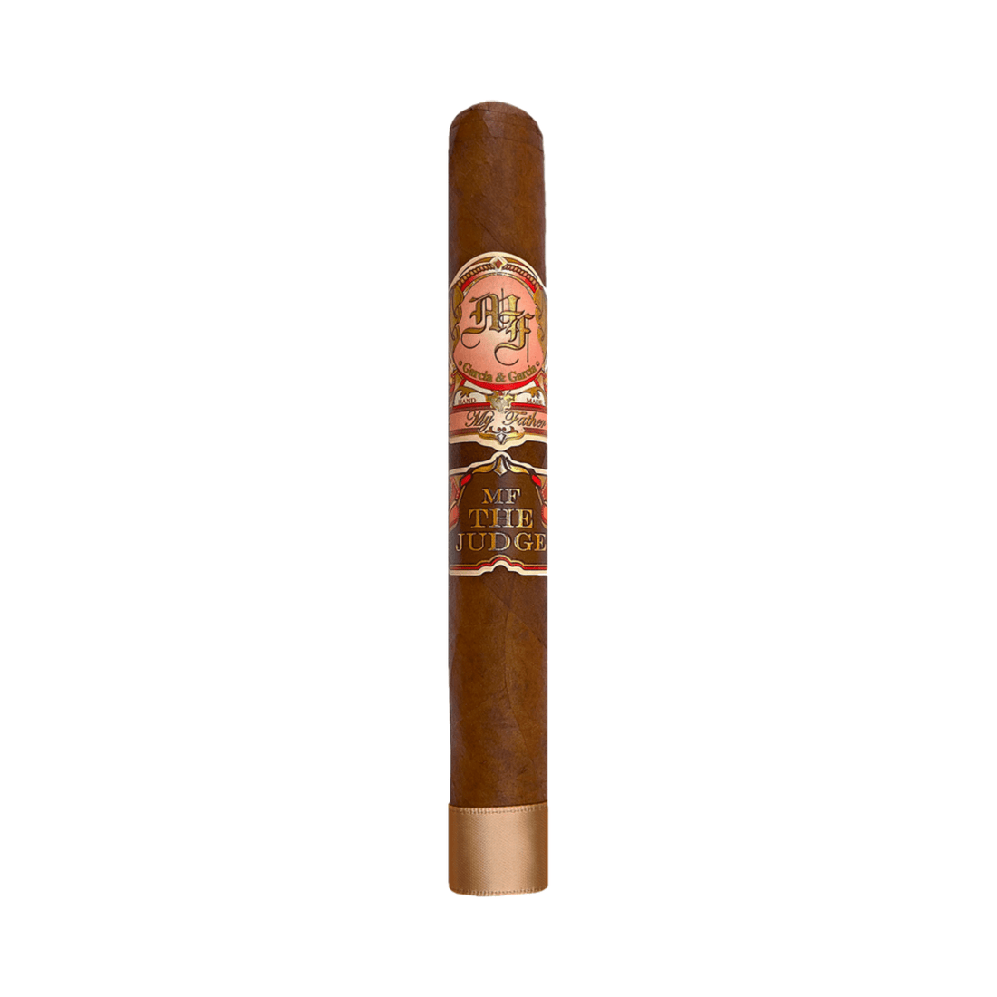 My Father The Judge Box Pressed Corona Gordo Cigar, Ecuadorian Sumatra wrapper, offering espresso and cocoa notes.