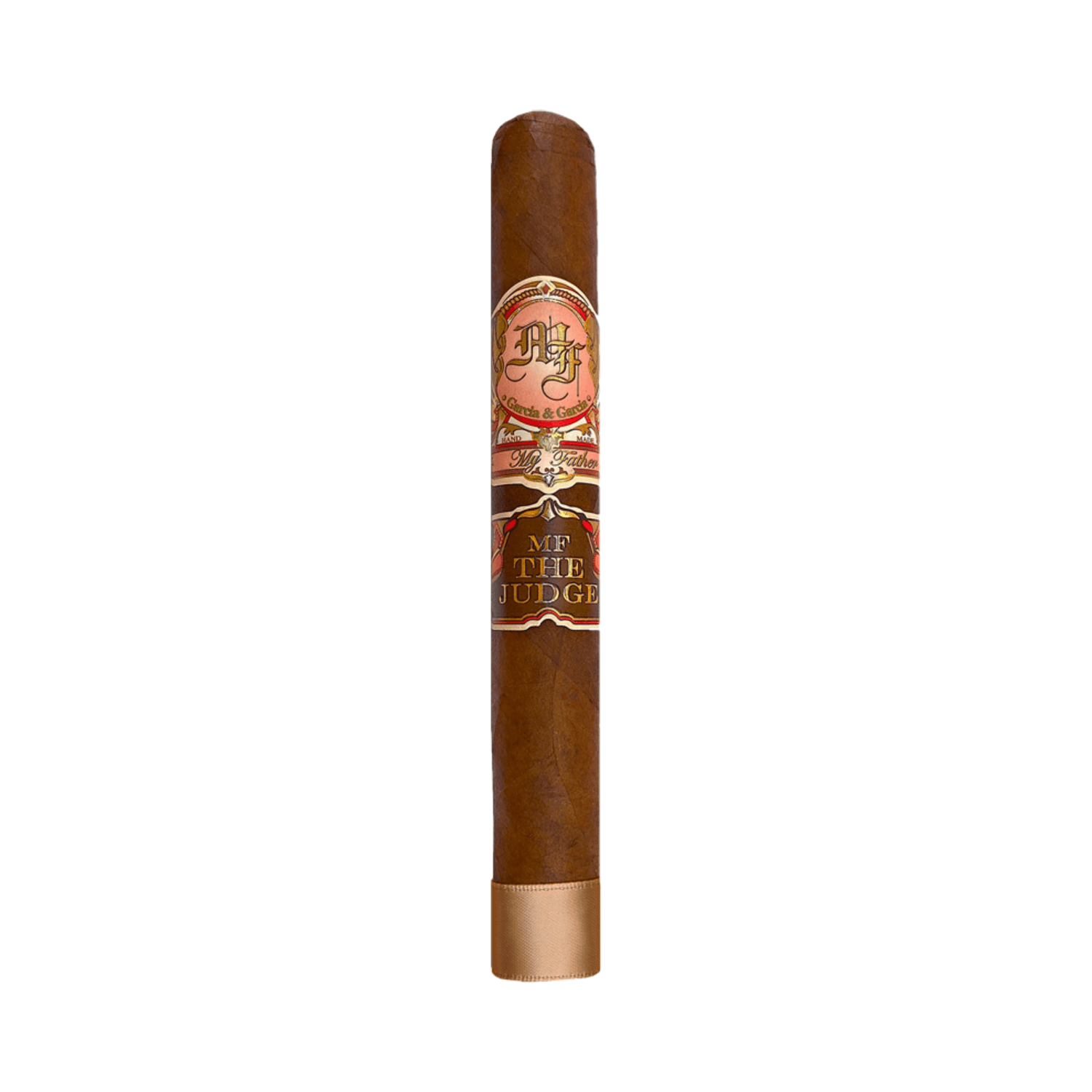 My Father The Judge Box Pressed Corona Gordo Cigar, Ecuadorian Sumatra wrapper, offering espresso and cocoa notes.
