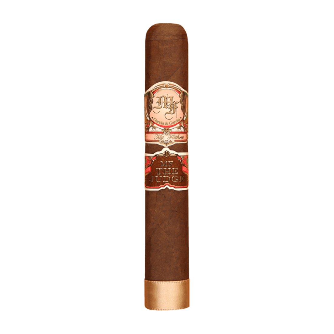 My Father The Judge Toro Box Press cigar with Ecuadorian Sumatra wrapper, showcasing intricate label design.