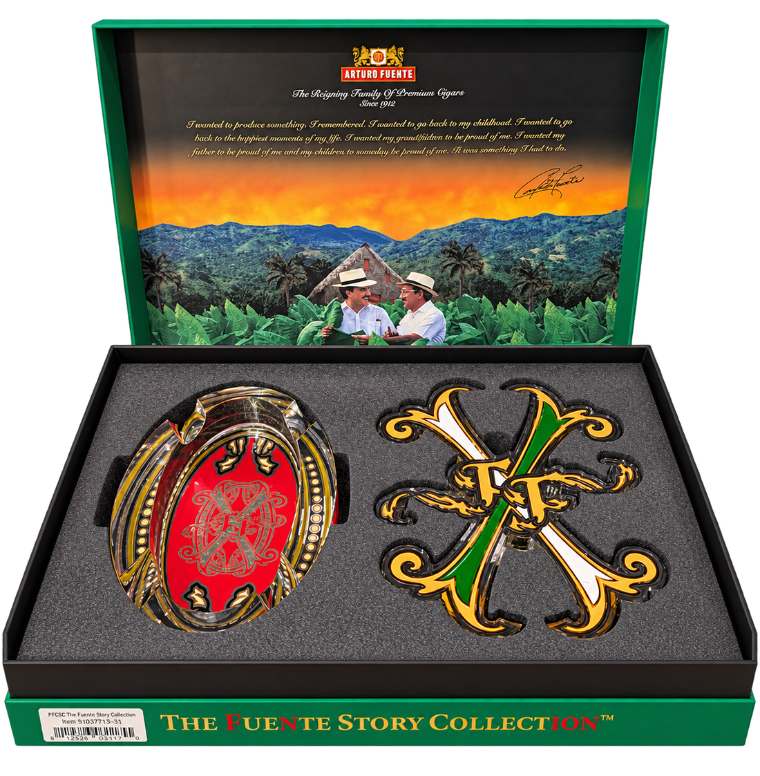Arturo Fuente Fuente Story Collection Crystal Ashtray Set