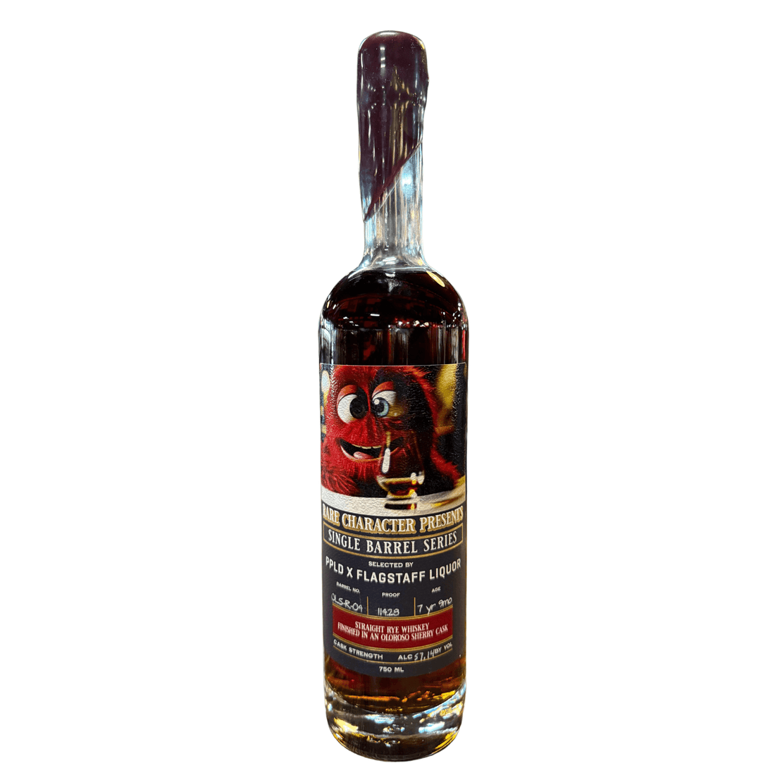 750mL bottle of PPLD X Flag Liquor Oloroso Sherry Cask Finish Rye Whiskey with 55.7% ABV from Rare Character.