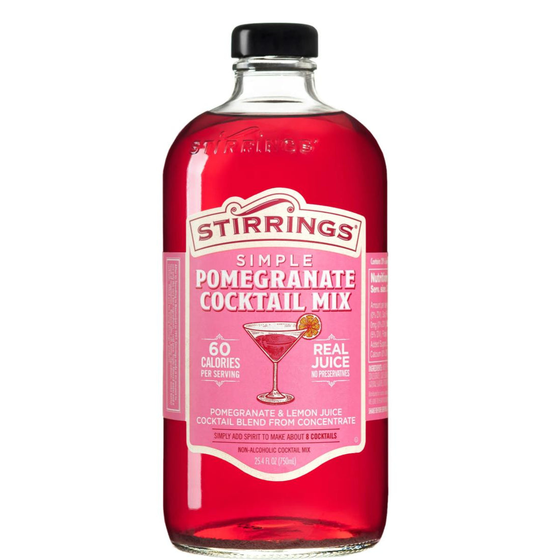 Stirrings Pomegranate Cocktail Mix 750ml