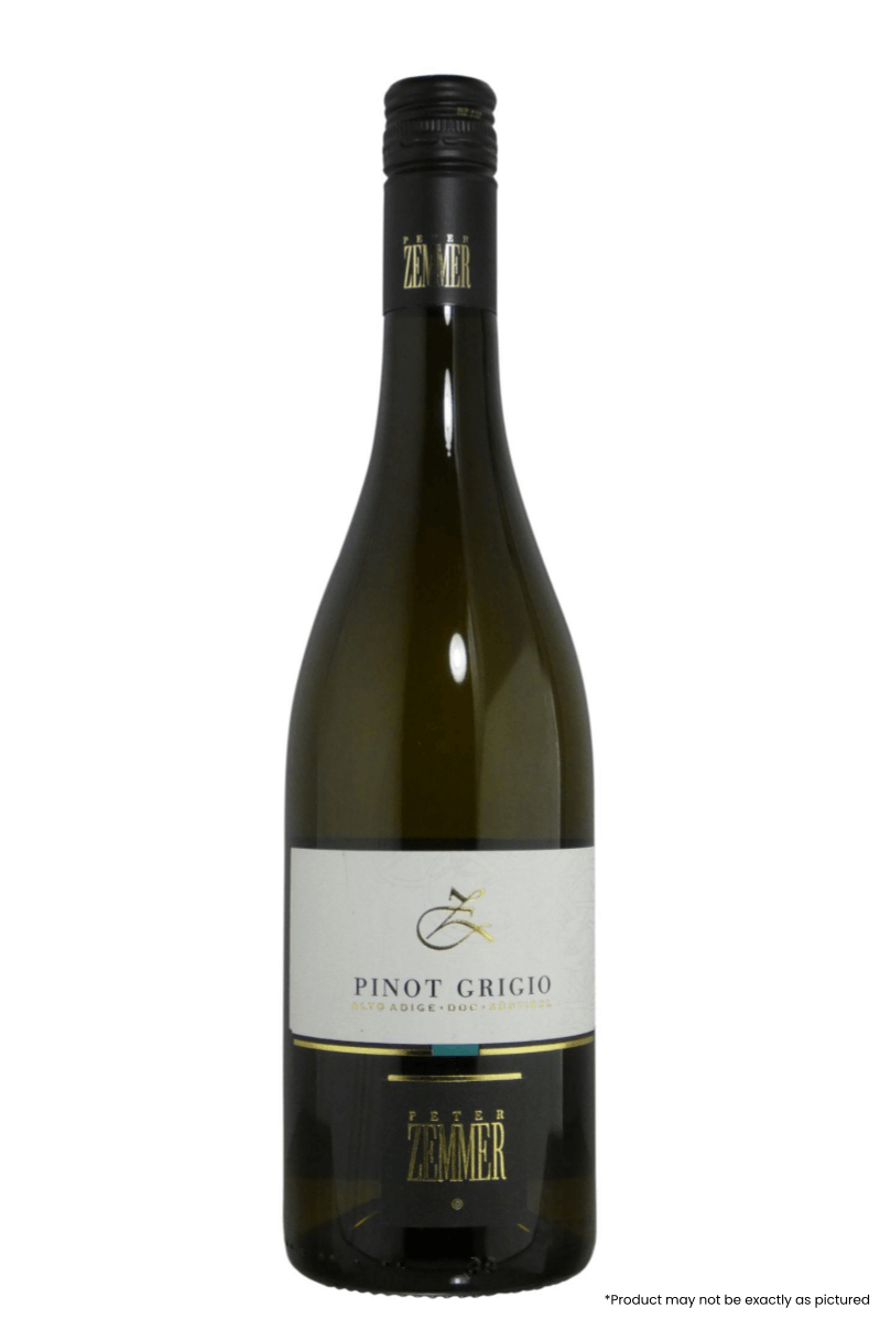 Zemmer Alto Adige Pinot Grigio 2021 750ml white wine bottle from Italy, featuring notes of green apple, pear, and lemon.