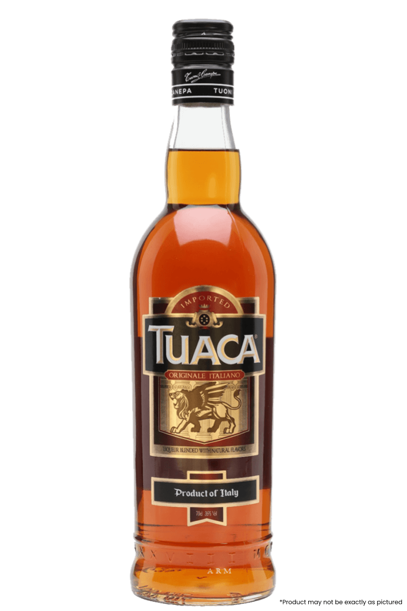 Tuaca 750ml bottle, Italian brandy with Mediterranean citrus and vanilla spice, product of Italy, 35% ABV.