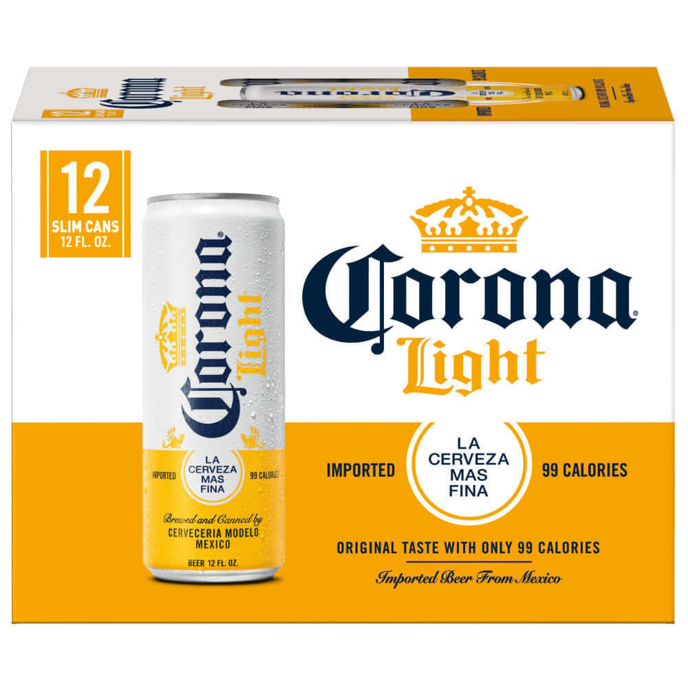 Corona Light 12 Pack 12oz Cans, American Light Lager, by Grupo Modelo, Mexico, 99 Calories, Imported Beer