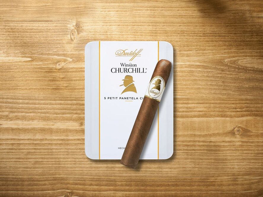 Davidoff Winston Churchill Petit Panetela 5ct Tin - Davidoff cigar