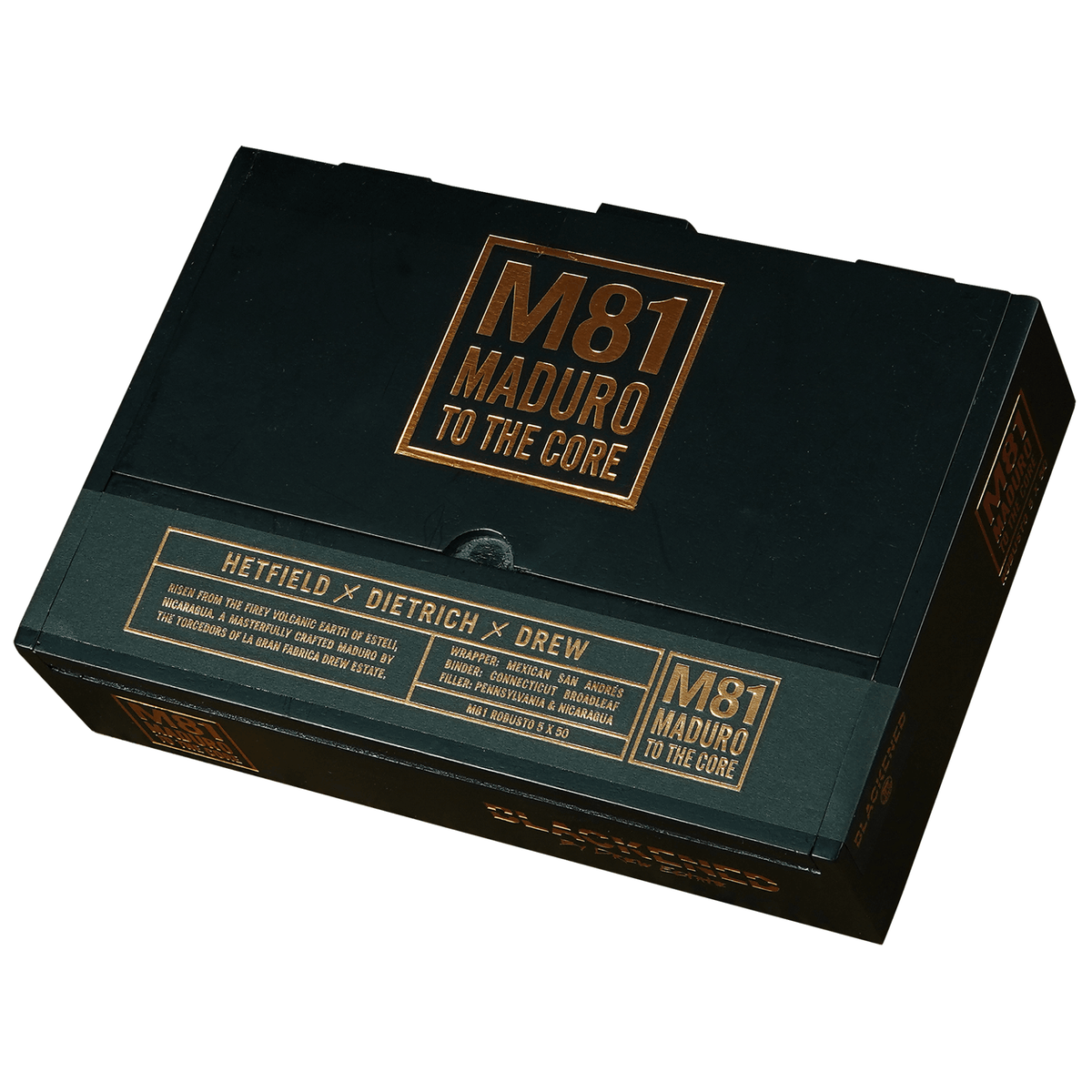 Drew Estate Blackened M81 Maduro 20 Count Box with bold design and branding - premium robusto cigar collection.