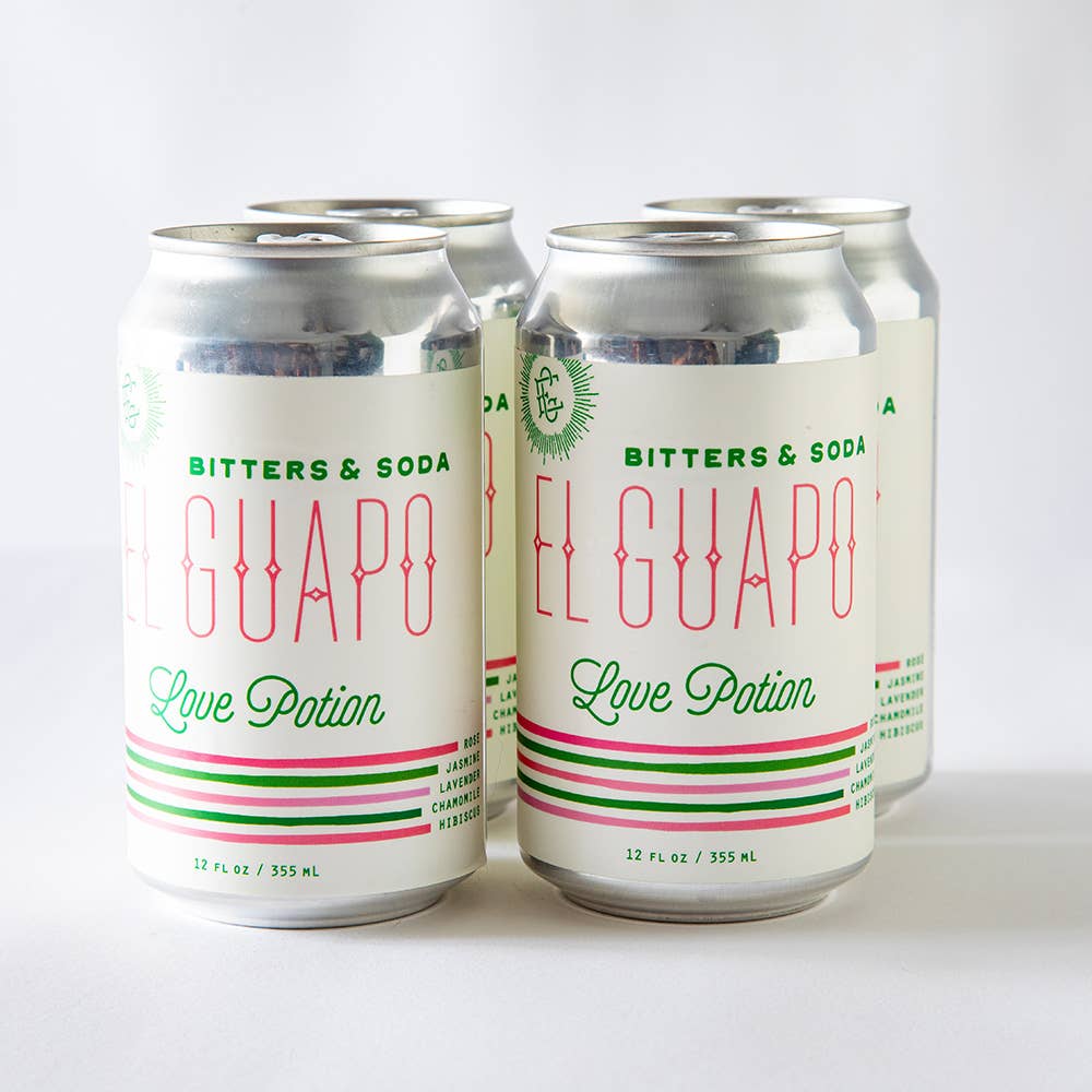 El Guapo Bitters &amp; Soda Love Potion 4 Pack | 12oz Cans