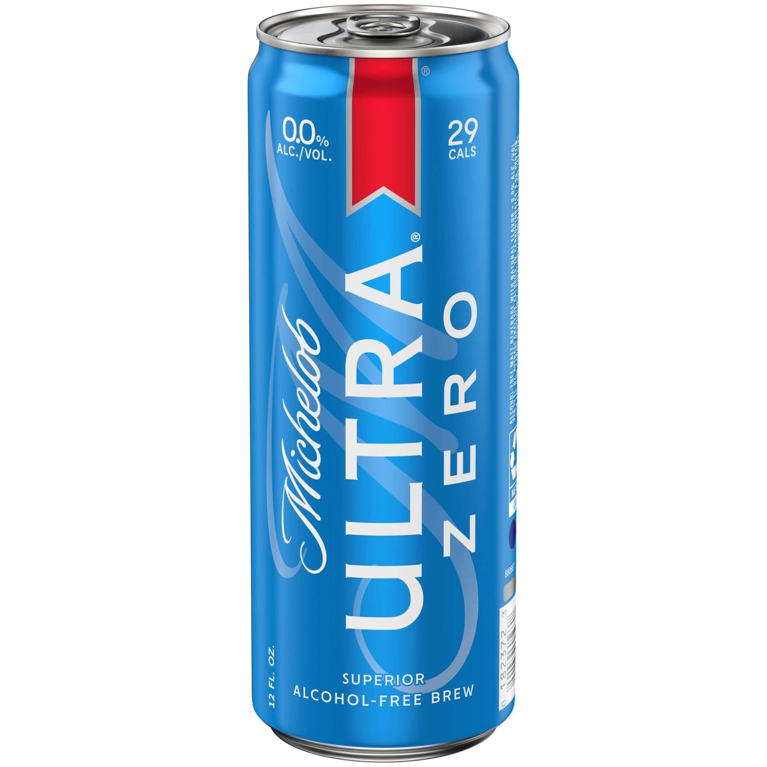 Michelob Ultra Zero Non-Alcoholic Light Lager 12oz Can from Anheuser-Busch, Missouri, with 0.0% ABV, crisp and refreshing.