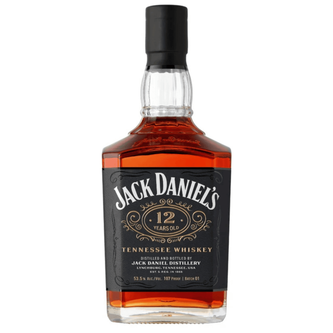 Jack Daniels 12 Year Batch 3 750ml Tennessee Whiskey bottle from Lynchburg distillery, showcasing aged bourbon with classic flavors.