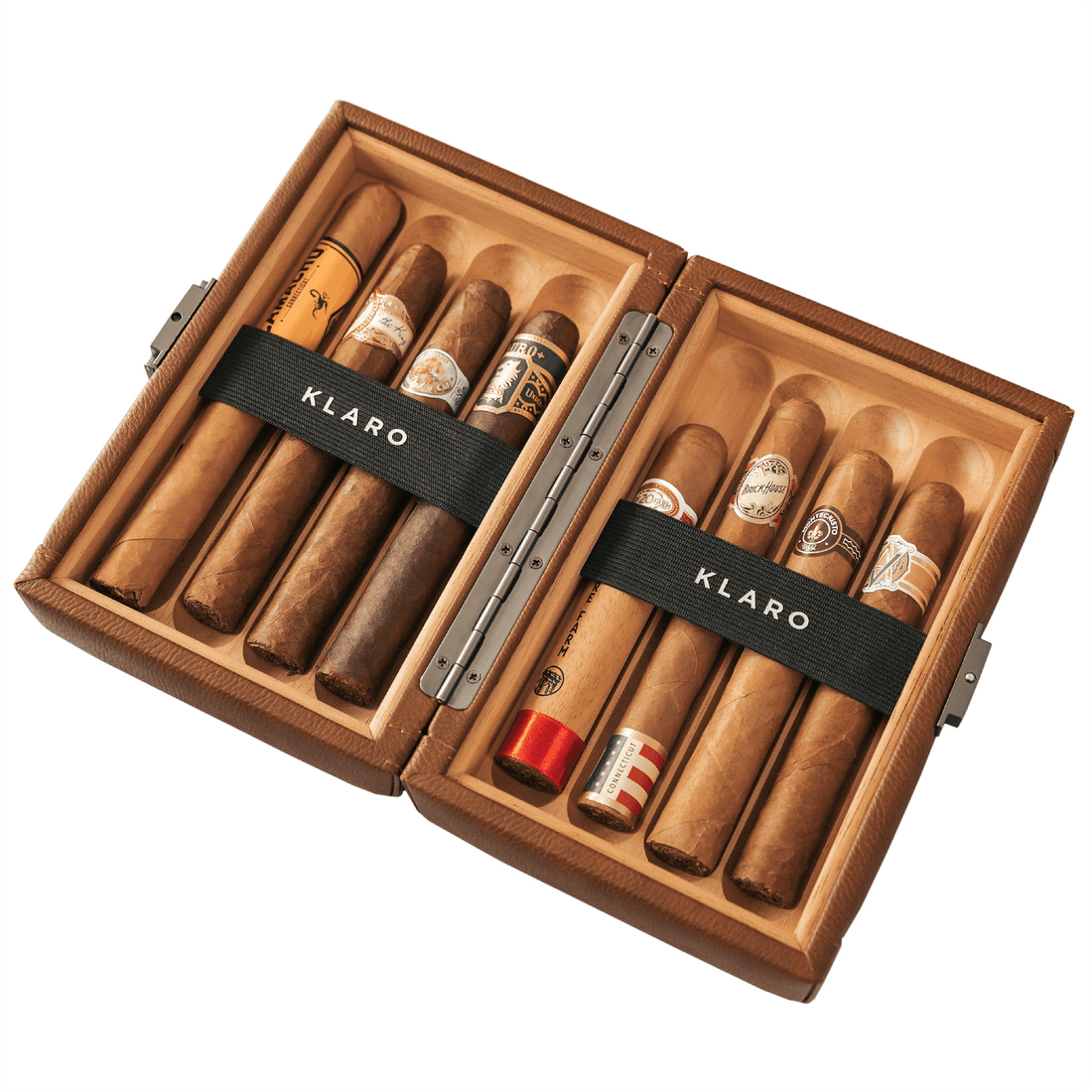 Klaro Maxwell Brown 8ct Cigar Travel Humidor