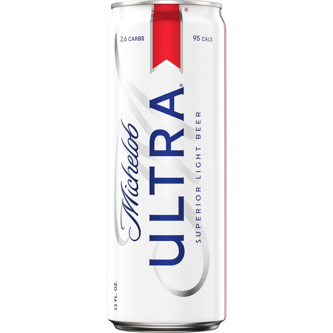 Michelob Ultra 12oz can, light lager by Anheuser-Busch, known for its crisp and clean taste with a hint of citrus. 95 calories.