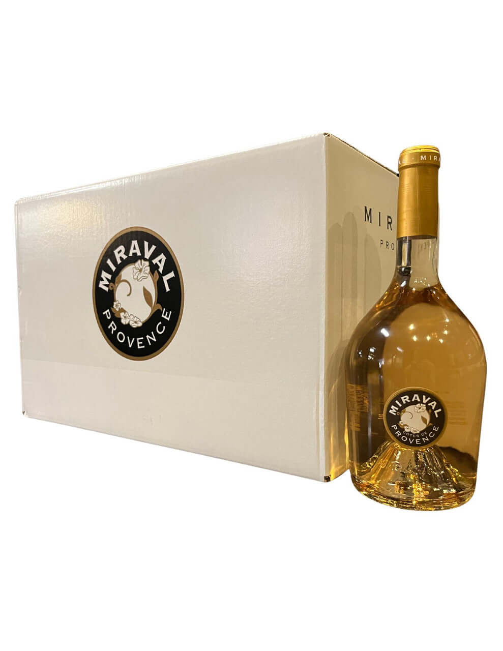 Miraval Provence Rosé 2022 wine bottle and case, 750ml