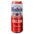 Modelo Chelada 24oz can featuring vibrant design with Mexican-style beer cocktail flavors of tomato, salt, and lime.
