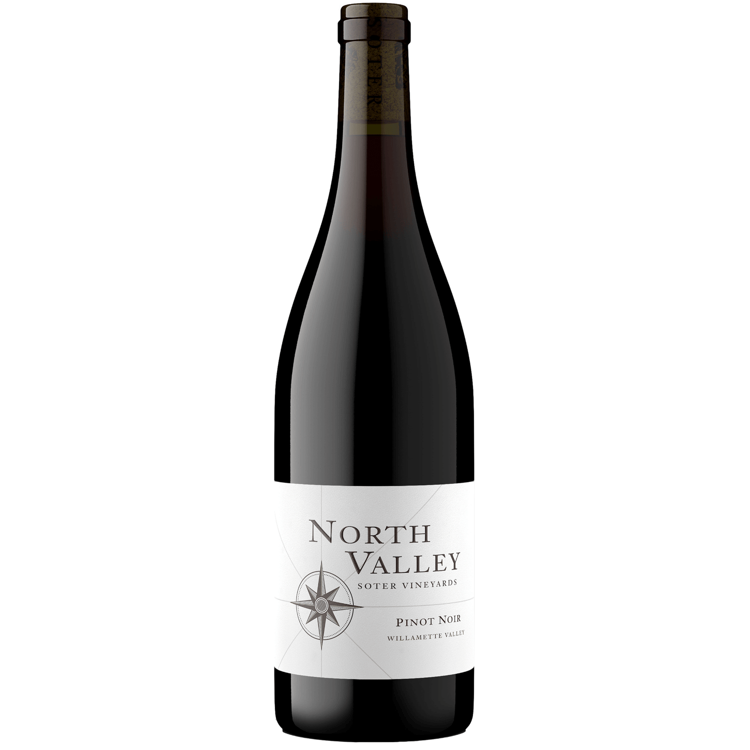 2021 North Valley Pinot Noir 750ml bottle from Willamette Valley, Oregon, known for its silky, earthy profile and aromatic bouquet.