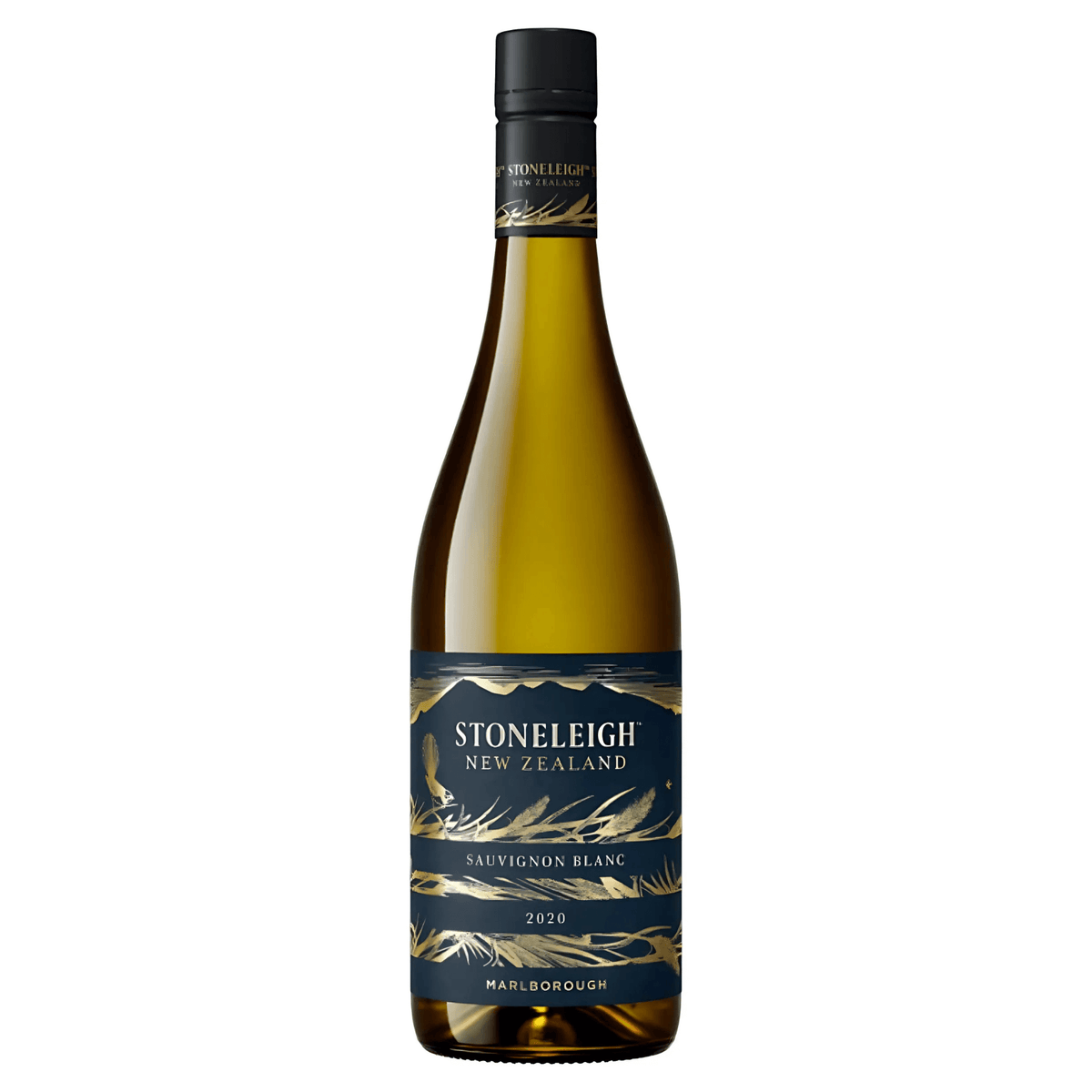 Stoneleigh Sauvignon Blanc 2022 bottle from Marlborough, New Zealand; vibrant, zesty flavors with notes of grapefruit and passionfruit.