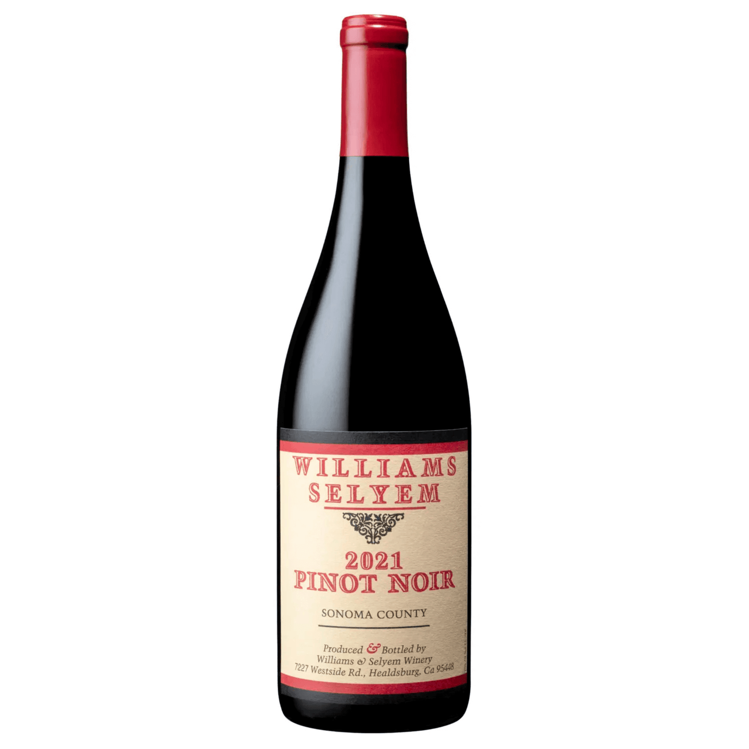 Williams Selyem Sonoma Pinot Noir 2021 750ml bottle, California wine